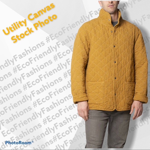 utility canvas quilted snap jacket